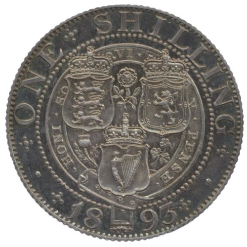 463 - 1893 old head shilling proof FDC, slightly toned. (See photo) (Y)