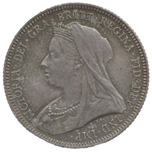 464 - 1893 old head shilling proof FDC, slightly toned. (See photo) (Y)