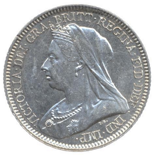 465 - 1893 old head six pence proof FDC, not toned. (See photo) (Y)