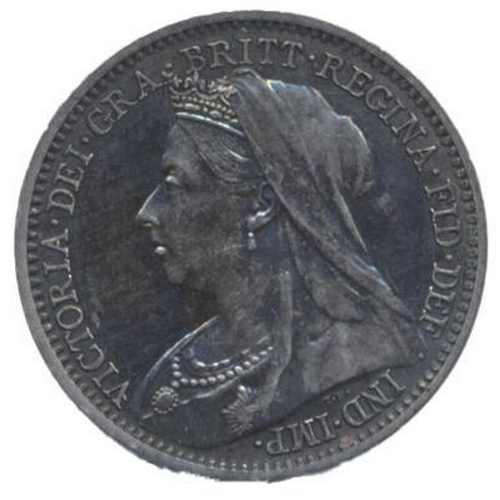 466 - 1893 old bust three pence proof FDC, toned with staining to obverse of one. Qty 2 (Y)
