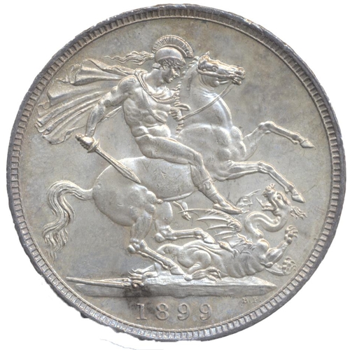 471 - 1899LXIII crown good extremely fine, toning spot to reverse. (See photo) (Y)