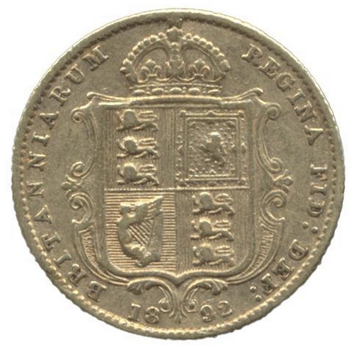 535 - Investment Gold Lot – documents required. 1892 half sovereign very fine. (Y)