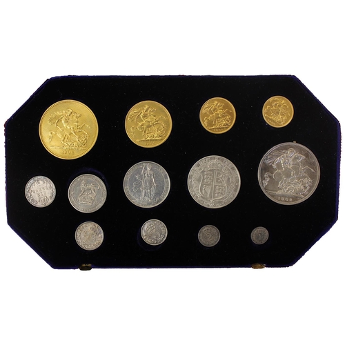 549 - Investment Gold Lot - Documents Required. 1902 £5 - Maundy matt proof set of 13 FDC in original box.... 