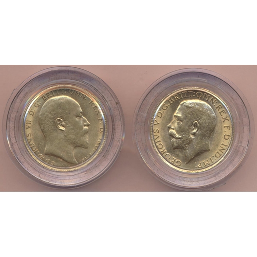 557 - Investment Gold Lot – documents required. Sovereign twin set with 1913 very fine and 1907 very fine.... 