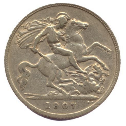 558 - Investment Gold Lot – documents required.
1907 half sovereign fine. (Y)