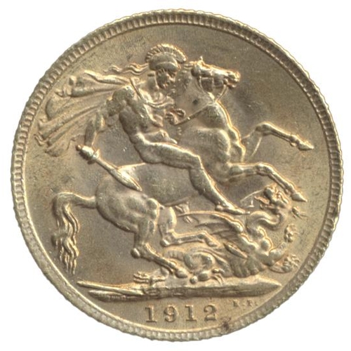 567 - Investment Gold Lot – documents required. 1912 sovereign very fine. (Y)