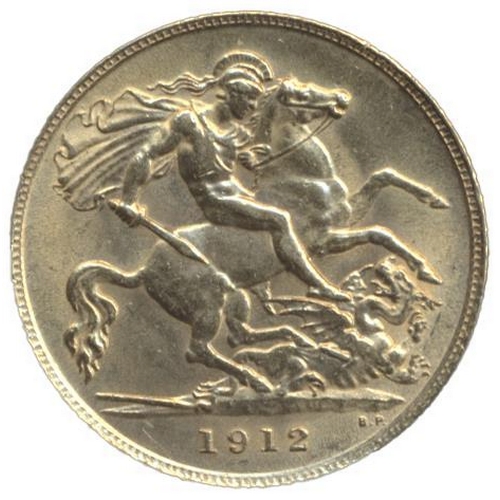 572 - Investment Gold Lot – documents required. 1912 half sovereign very fine. (Y)