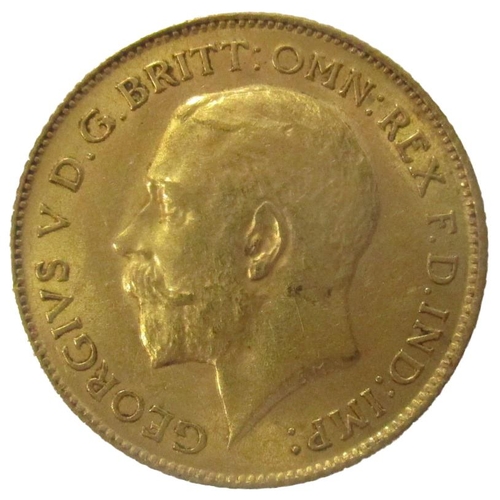 576 - Investment Gold lot - documents required. 1913 half sovereign good fine. (Y)