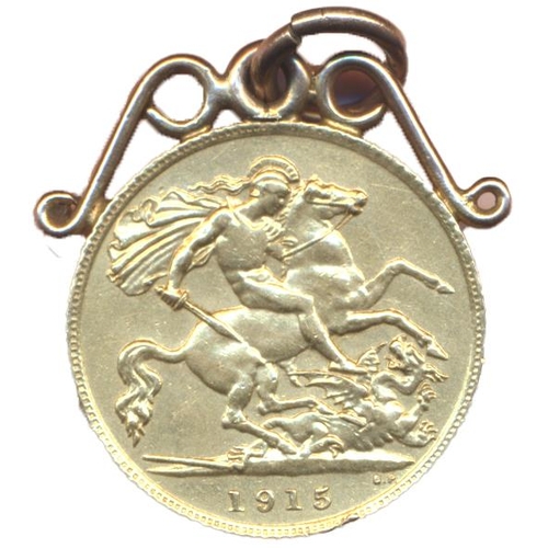 579 - Investment Gold Lot – documents required. 1915 half sovereign fine. (Y)