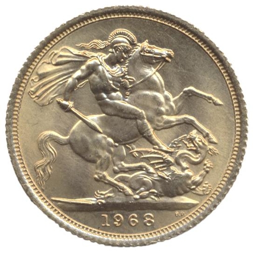 586 - Investment Gold Lot – documents required. 1968 sovereign about uncirculated. (Y)