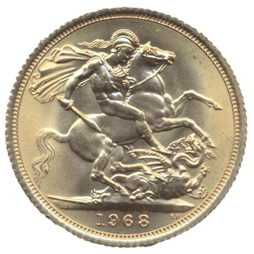 587 - Investment Gold Lot – documents required. 1968 sovereign about uncirculated. (Y)