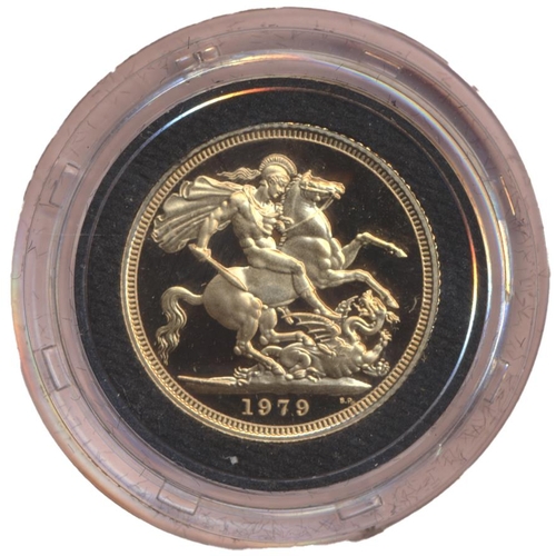 591 - Investment Gold Lot – documents required.
1979 sovereign boxed (no certificate) FDC. (Y)