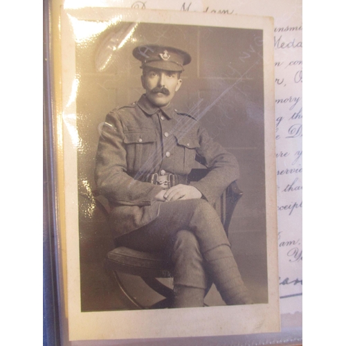 63 - WW1 BWM, Victory Medal, Memorial Plaque and Memorial Scroll to 25966 Pte H. Harper Oxf & Bucks L.I. ... 