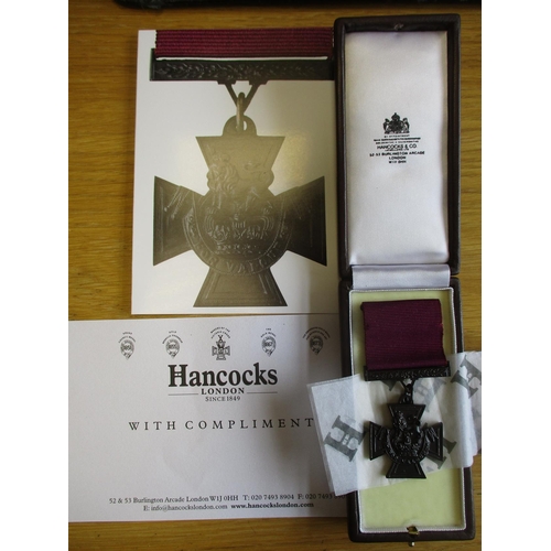 8A - Hancock's Official Replica Victoria Cross No 474, reverse engraved Hancocks 474, mint in medal box o... 