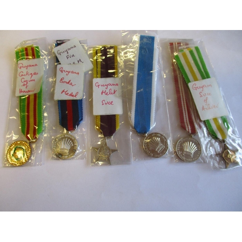 93 - Range of modern GB and world miniature medals including Albert Medal (3), Guyana (6), Brunei (4), Ja... 