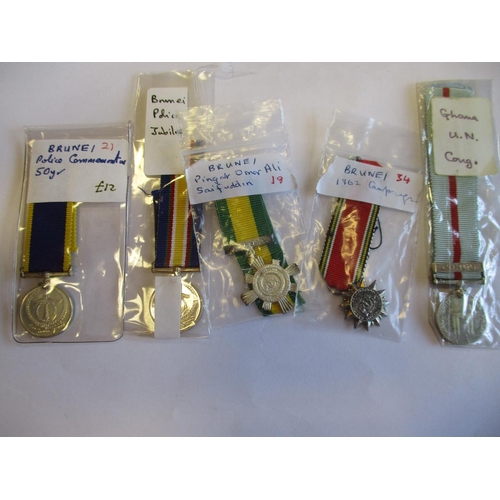 93 - Range of modern GB and world miniature medals including Albert Medal (3), Guyana (6), Brunei (4), Ja... 