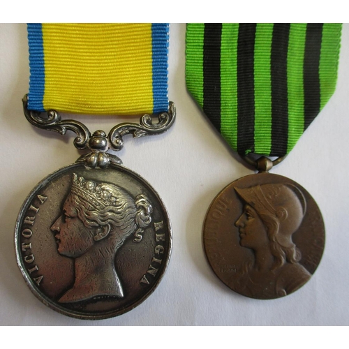 94 - France. 1854-55 Baltic British Medal and 1870/71 Franco-Prussian War Medal attributed to Lieutenant ... 