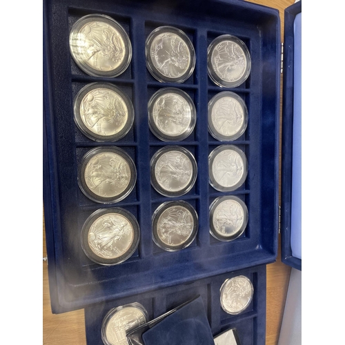 983 - USA. Silver uncirculated walking Liberty $1 including 1986-1999. This lot is offered on behalf of th... 