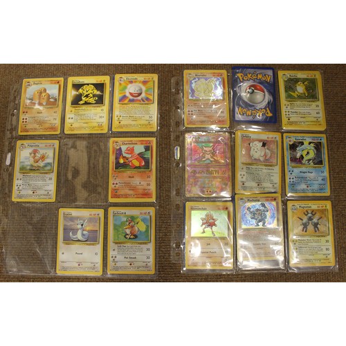 73 - Pokemon. Base set unlimited edition part set in light played to good condition, including holo rare'... 