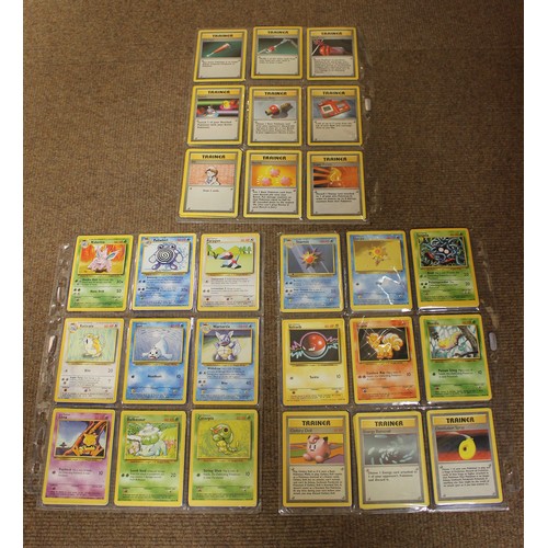 73 - Pokemon. Base set unlimited edition part set in light played to good condition, including holo rare'... 