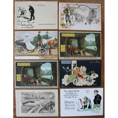 155 - Transport. Misc. coln. of motorcycle and bicycle related incl. comic type, advertising for tyres and... 