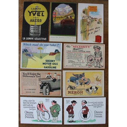 155 - Transport. Misc. coln. of motorcycle and bicycle related incl. comic type, advertising for tyres and... 