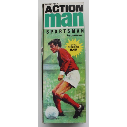 187 - Palitoy. Action Man Sportsman No 34012, with flock hair and sideburns, gripping hands, red shirt and... 