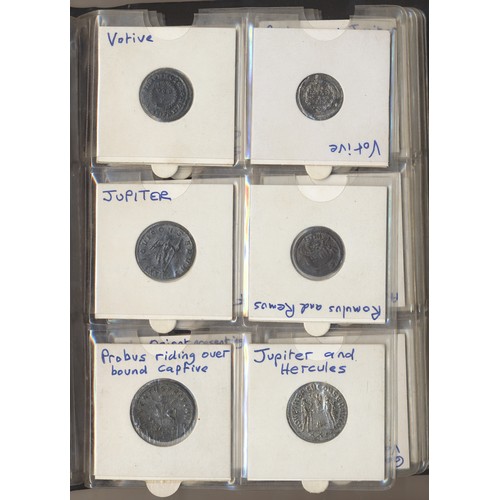 278 - Ancient silver coin collection in folder mostly Roman denrai in fair/fine condition with Republican,... 