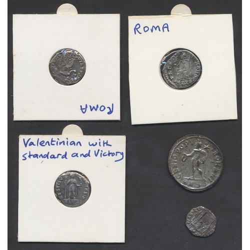 278 - Ancient silver coin collection in folder mostly Roman denrai in fair/fine condition with Republican,... 