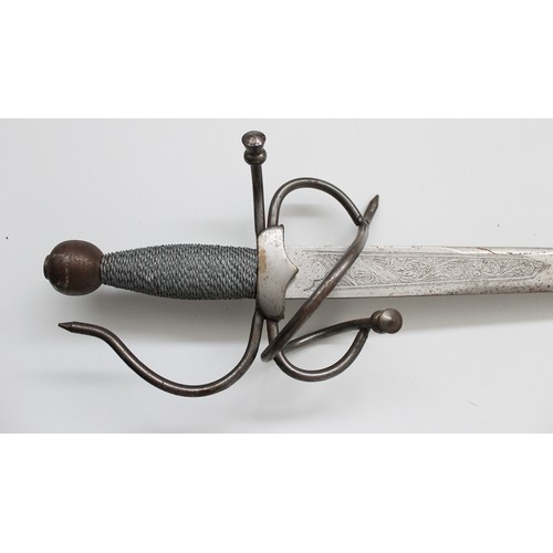 111 - Sword collection with QV Seaforths or A&SH cross hilt broadsword and scabbard, blade 40% ornately et... 