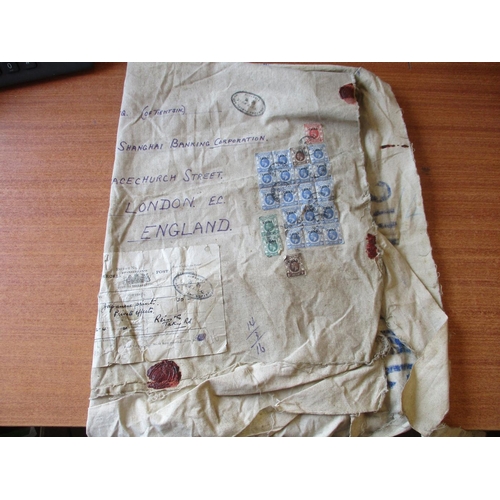 160 - Hong Kong. Large KGV parcel wrapper from Riess & Co to Horace Jackson care of Hong Kong and Shanghai... 