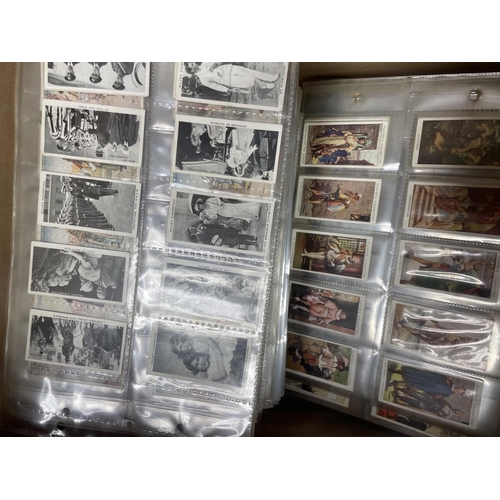 24 - Collection with cigarette and trade cards in plastic sleeves and paper albums with ranges from Barra... 