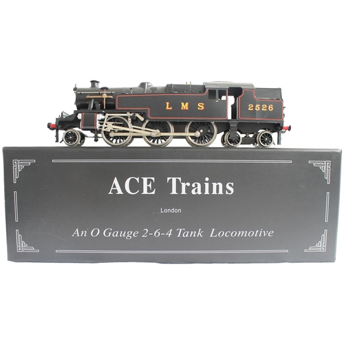 341 - ACE Trains. O gauge 2-6-4T Stanier Class LMS black No.2526 locomotive, mint in near mint box. (Ramsa... 