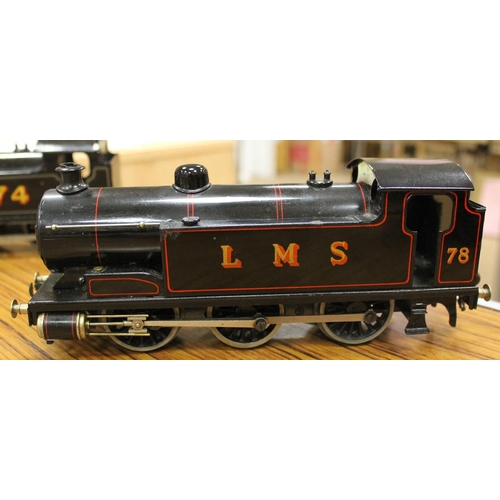 351 - Bassett-Lowke. Range of unboxed O gauge LMS locomotives in very good to excellent condition, with 0-... 