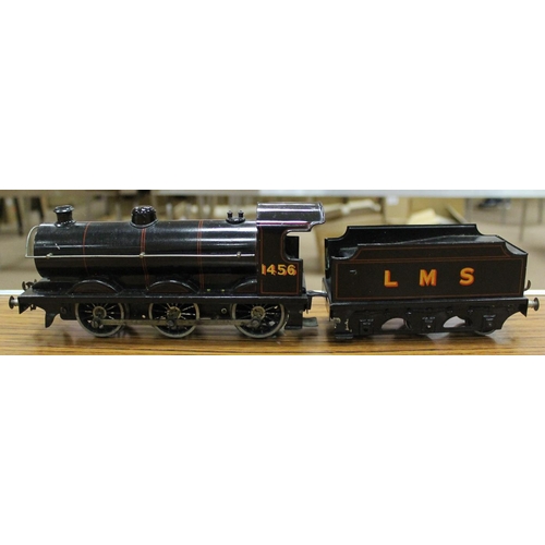 371 - Bassett-Lowke. Unboxed O gauge 0-6-0 LMS black No.1456 locomotive and tender in near excellent condi... 