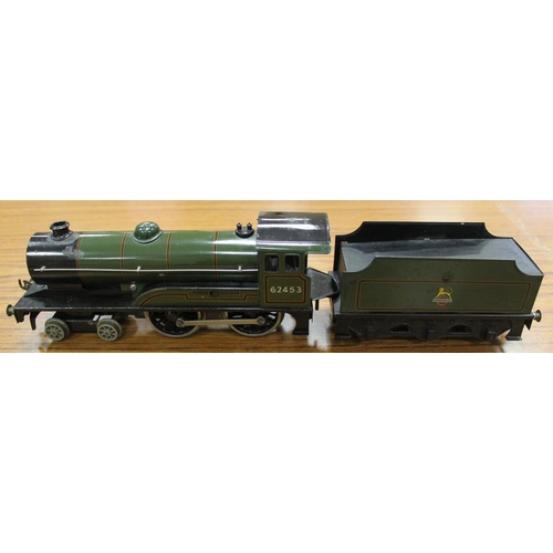 375 - Bassett-Lowke. Unboxed O gauge 4-4-0 'Prince Charles' BR green No.62453 locomotive and tender in ver... 