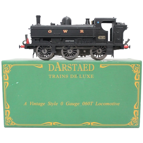 382 - Darstaed. O gauge 0-6-0T GWR black No.5757 locomotive, mint in near excellent box. (See photo) (B)