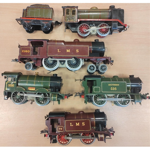 394 - Hornby. Range of mostly clockwork good to good plus unboxed with GWR 516, 4700, LMS 70, 2180 (20V) p... 