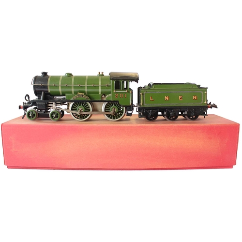 401 - Hornby. O gauge clockwork No.2 special 4-4-0 locomotive The Bramham Moor and tender LNER green No 20... 