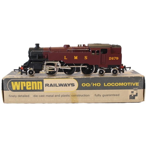 544 - Wrenn. OO gauge BR 4MT Standard Tank 2-6-4T LMS 2679 maroon No. W2219 tank locomotive, nearly excell... 