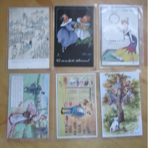 57 - Artists. Misc. coln. of artist drawn cards. Carmichael USA pub. set of 6, Albert carnell, Sydney Car... 