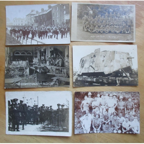 91 - Military. Misc. coln. of mainly WWI incl. RP military camps, group photographs, processions etc. Bom... 