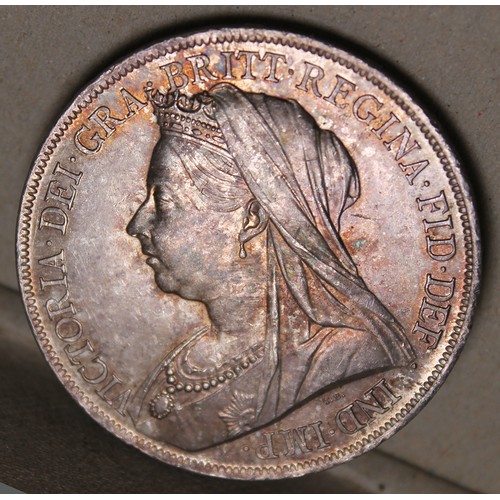 471 - 1899LXIII crown good extremely fine, toning spot to reverse. (See photo) (Y)