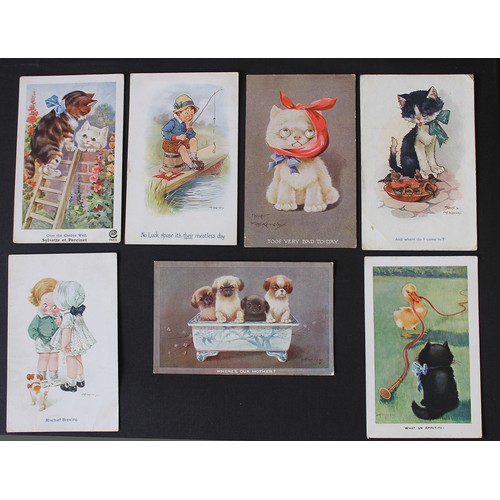 55 - Animals. Artist drawn. M. Gear, Minnie Keene set Faulkner pub. dogs no 1318, A.E. Kennedy Faulkner p... 