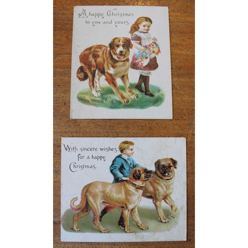 177 - Ephemera. Range of early greetings cards incl. Victorian. Padded type, applique etc. Angels, animals... 