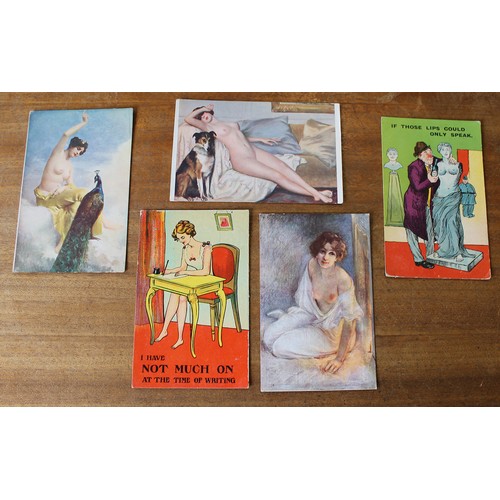 51 - Misc. coln. of subject and trade related cards incl. comic and artist drawn. Nelson, nudes, panel ca... 