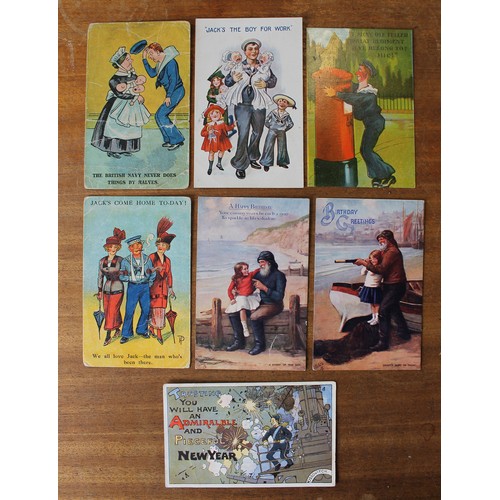 51 - Misc. coln. of subject and trade related cards incl. comic and artist drawn. Nelson, nudes, panel ca... 