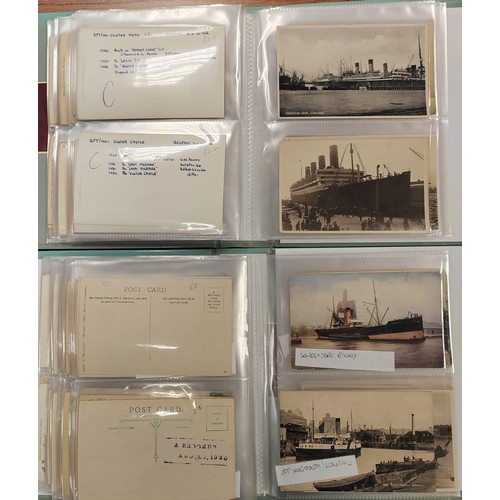 174 - Shipping coln. in modern albums. RP coastal shipping, White Star Line, P&O, Allan, Henderson, Hollan... 