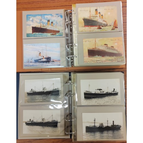 174 - Shipping coln. in modern albums. RP coastal shipping, White Star Line, P&O, Allan, Henderson, Hollan... 