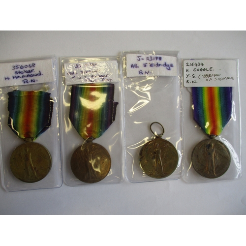 12 - WW1 Royal Navy and Marines range with:
BWM and Victory Medals to PO.18707 Pte H. Harrison R.M.L.I. a... 